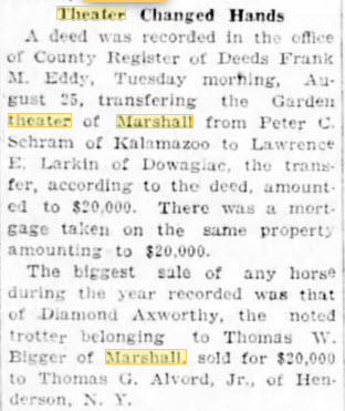 Garden Theatre - 01 Jan 1926 Article